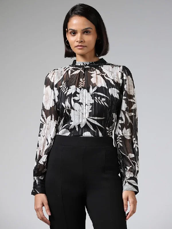 Women's pants for business trips Bootcut women jeans to complement various shoe styles Wardrobe Black & White Floral Printed Top with Camisole Women's pants for business trips Bootcut women jeans to complement various shoe styles Wardrobe Black & White Floral Printed Top with Camisole