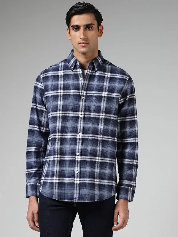 Women's eco - friendly organic pants Mom jeans for a nostalgic and casual look WES Casuals Blue Checked Cotton Relaxed-Fit Shirt Women's eco - friendly organic pants Mom jeans for a nostalgic and casual look WES Casuals Blue Checked Cotton Relaxed-Fit Shirt