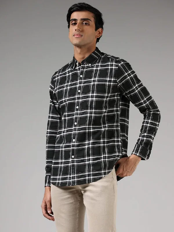 Women's pants with thermal lining Wide - leg women jeans for a modern and relaxed vibe WES Casuals Emerald Green Checks Slim-Fit Lumberjack Shirt Women's pants with thermal lining Wide - leg women jeans for a modern and relaxed vibe WES Casuals Emerald Green Checks Slim-Fit Lumberjack Shirt