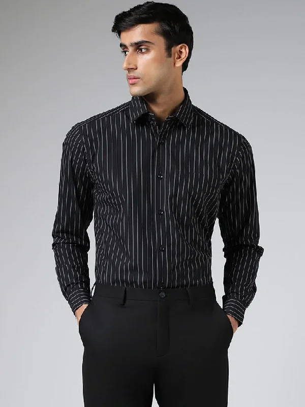 Women's tall - length straight pants Skinny women jeans with a form - fitting design WES Formals Black Pin Striped Cotton Relaxed-Fit Shirt Women's tall - length straight pants Skinny women jeans with a form - fitting design WES Formals Black Pin Striped Cotton Relaxed-Fit Shirt