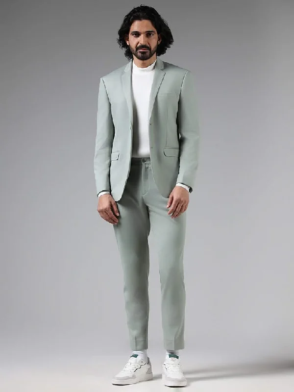 Women's spring - fresh floral pants Skinny women jeans with a form - fitting design WES Formals Solid Sage Slim-Fit Blazer Women's spring - fresh floral pants Skinny women jeans with a form - fitting design WES Formals Solid Sage Slim-Fit Blazer