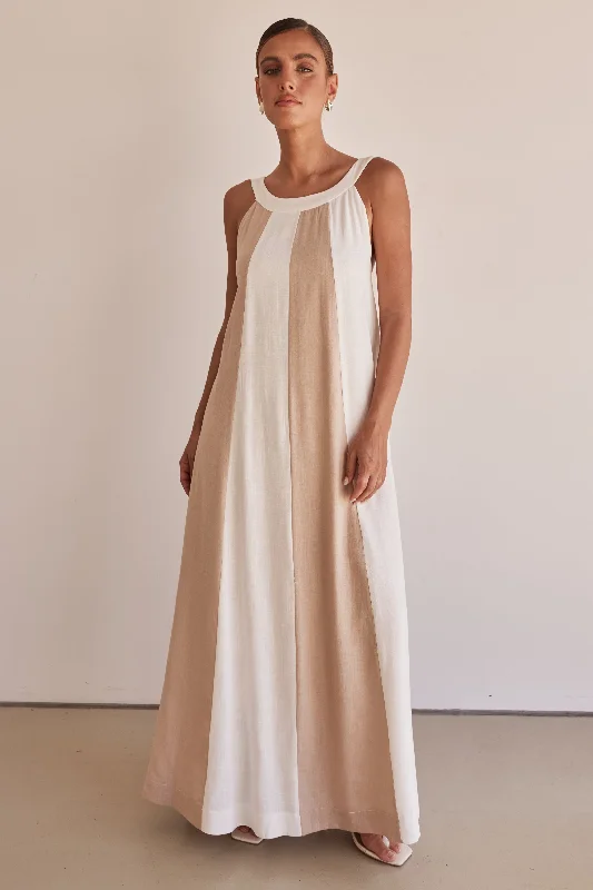 Delphine Maxi Dress (Beige)