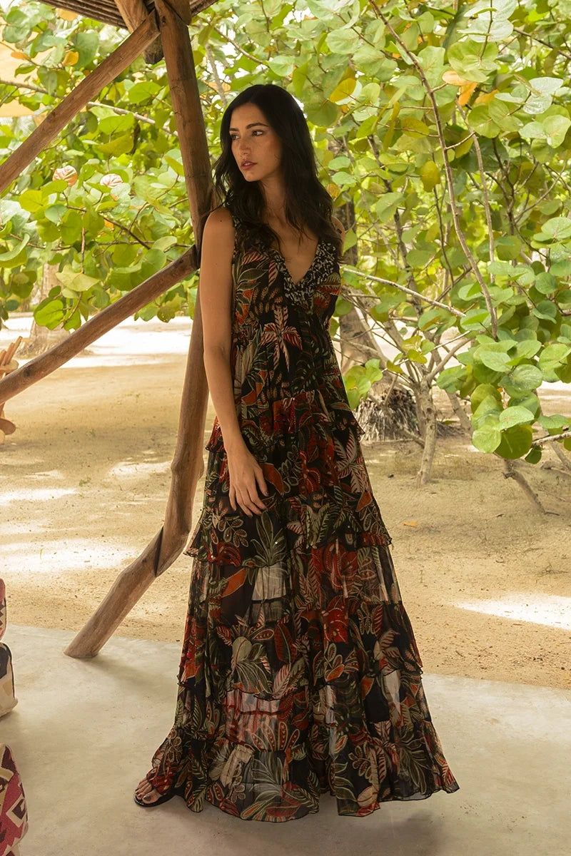 Floral print maxi dresses for summer garden partiesFloriana Maxi