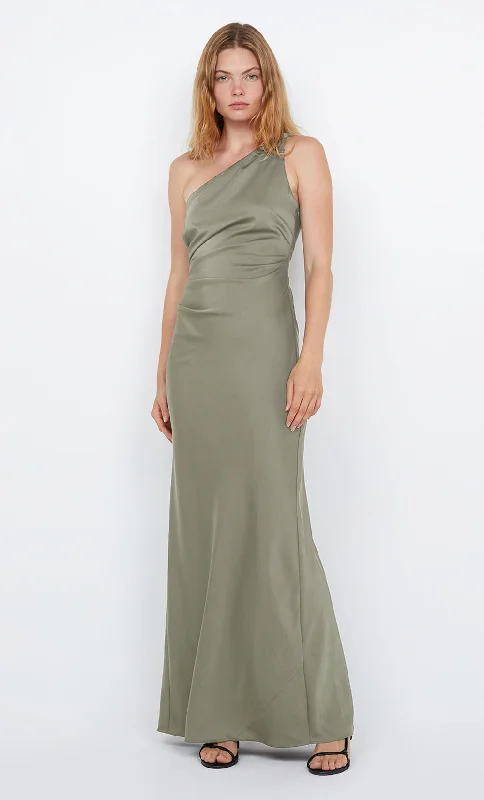 Maxi dresses with a pleated skirt for a timeless and elegant appearanceLUNETTA ASYM DRESS - SAGE Maxi dresses with a pleated skirt for a timeless and elegant appearanceLUNETTA ASYM DRESS - SAGE