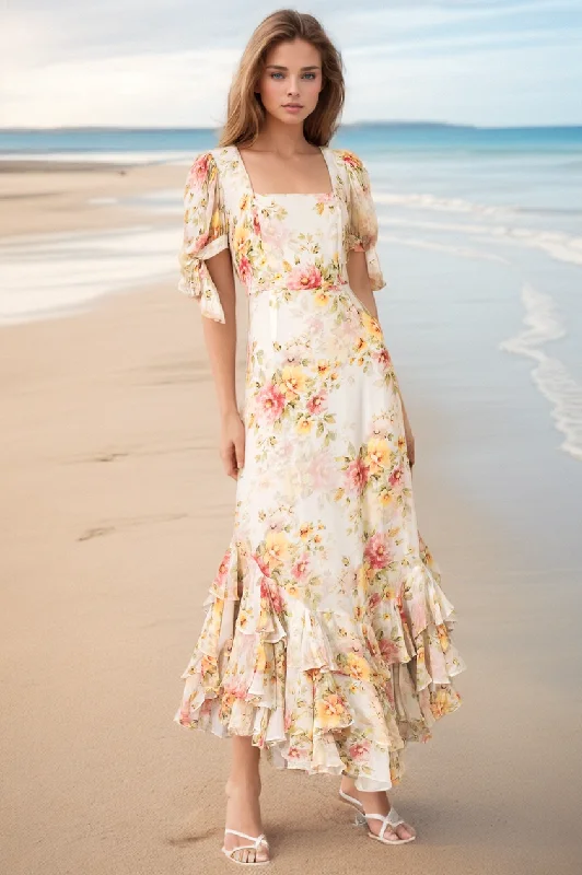 Maxi dresses with tassel accents for a fun and lively touchLYDIA DRESS