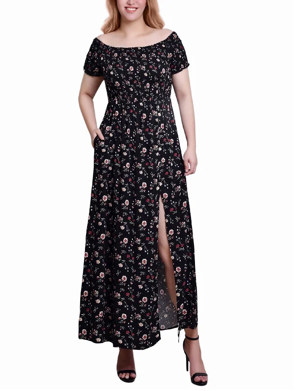 Polyester maxi dresses for easy - care and durabilitySmocked Bodice Maxi Dress