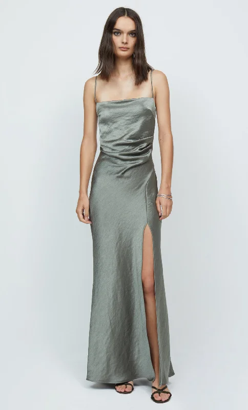 Strapless maxi dresses for a beachside vacationNADIA MAXI DRESS - DARK OLIVE