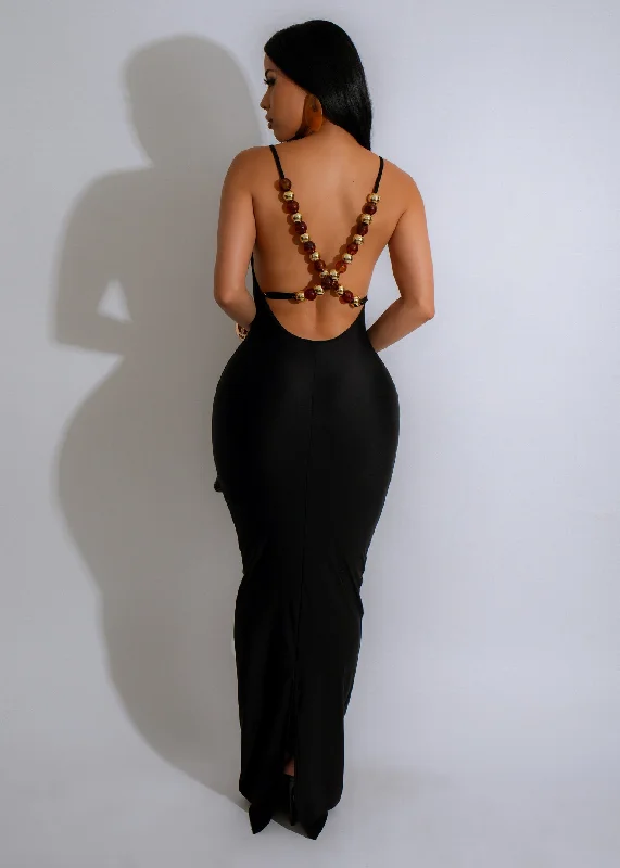 Maxi dresses with side slits for a touch of allureSunset Sparkle Maxi Dress Black