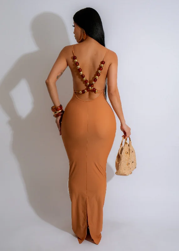 Printed maxi dresses with abstract patterns for an artistic lookSunset Sparkle Maxi Dress Brown Printed maxi dresses with abstract patterns for an artistic lookSunset Sparkle Maxi Dress Brown