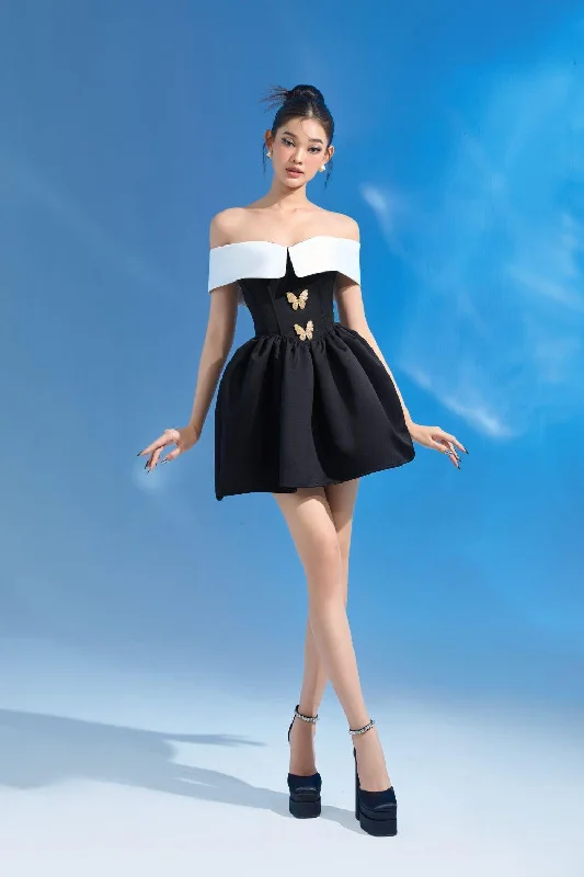 Mini dresses with cut - out details for a trendy lookAnnabella Balloon Off-Shoulder Cotton Polyester Mini Dress Mini dresses with cut - out details for a trendy lookAnnabella Balloon Off-Shoulder Cotton Polyester Mini Dress