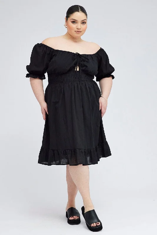 Mini dresses with empire waists for a flattering fitBlack Mini Dress Bow Tie Peephole Front Mini dresses with empire waists for a flattering fitBlack Mini Dress Bow Tie Peephole Front