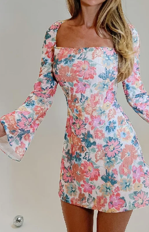 Animal print mini dresses for a bold statementMarienne Pink Sequin Floral Print Mini Dress Animal print mini dresses for a bold statementMarienne Pink Sequin Floral Print Mini Dress