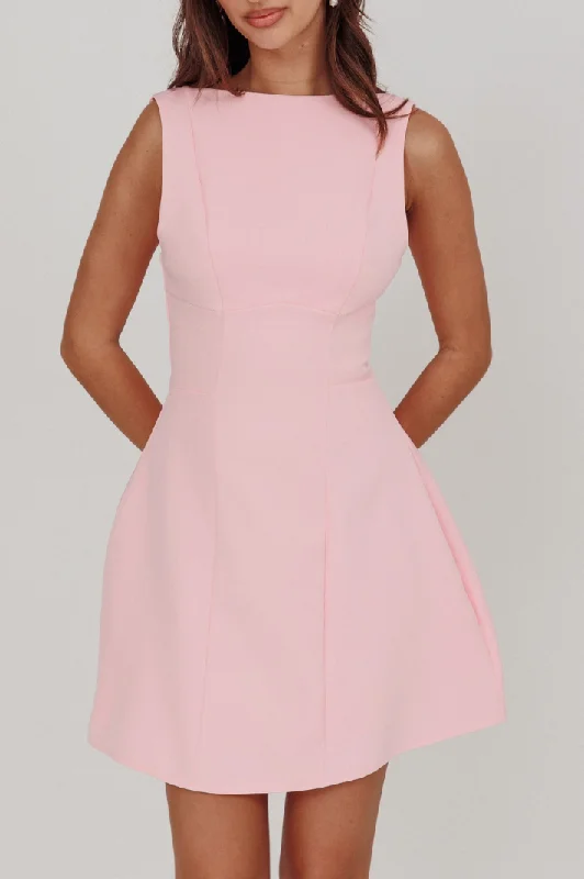 SAHNA LOW BACK MINI DRESS - Pink