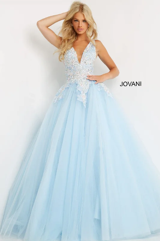 Jovani 06808 Prom Sleeveless Long Floral Ball Gown