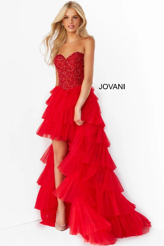 Jovani 08100 Strapless High Low Prom Dress