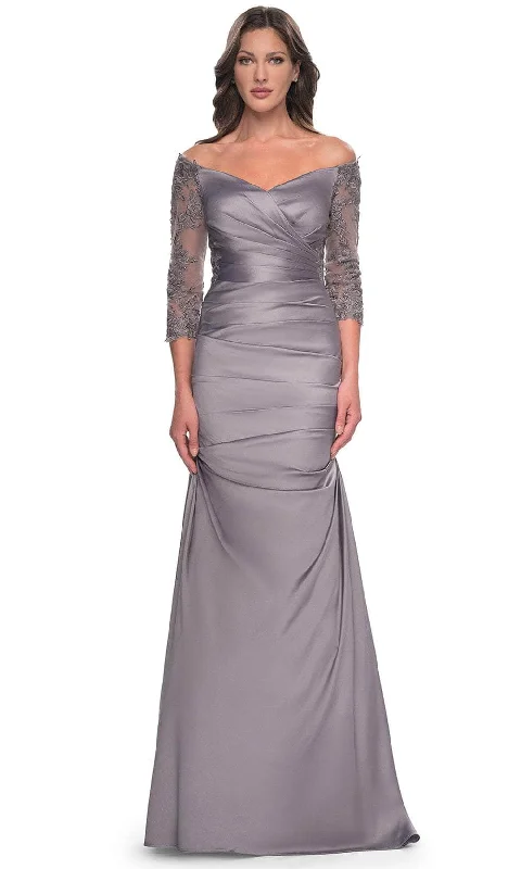 La Femme 30853 - Trumpet Satin Evening Dress