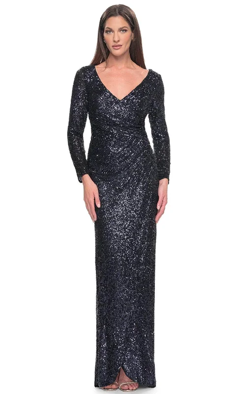 La Femme 31698 - Sequin V-Neck Evening Dress