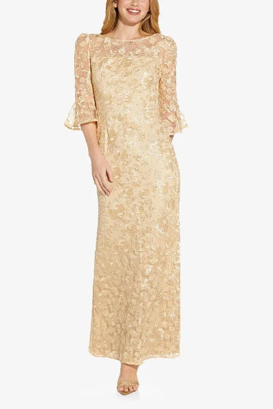 Adrianna Papell AP1E209481 Long Bell Sleeves Mother of the Bride Dress