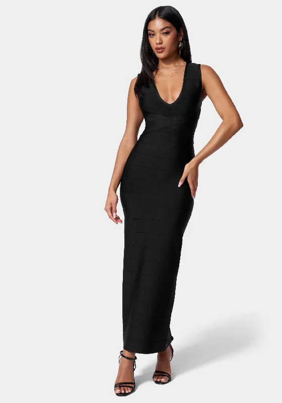 Luxe Bandage Double V Gown