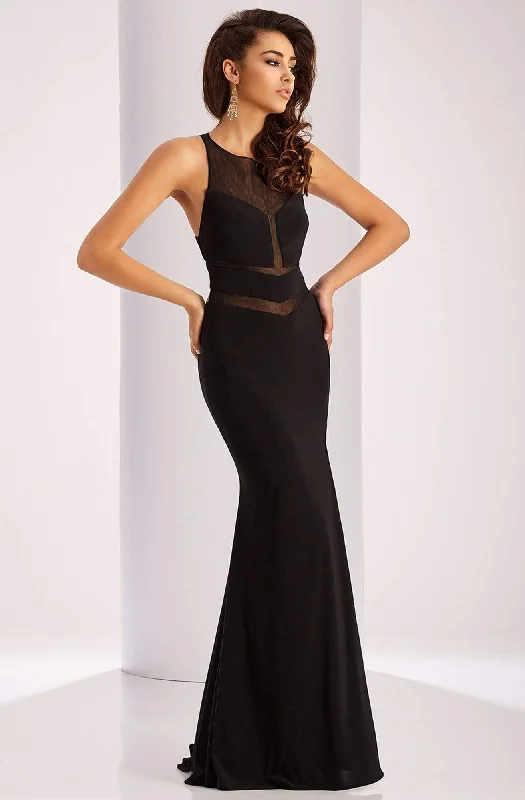 Clarisse - 3040 Illusion Chevron Panel Gown