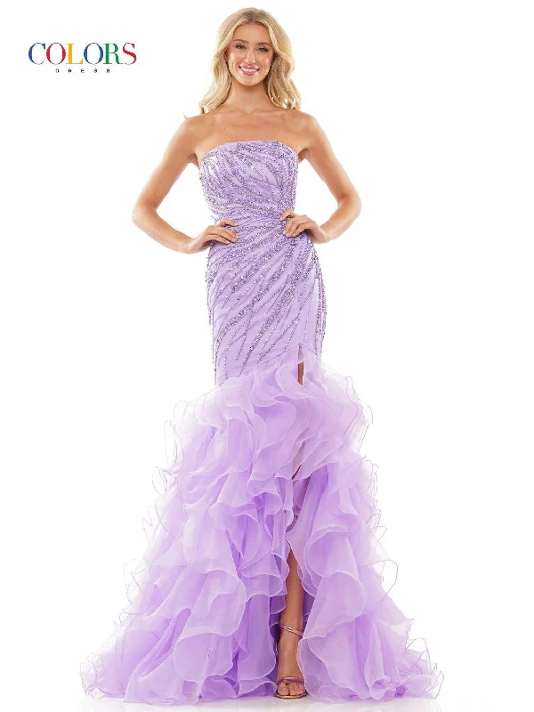 Colors 2926 Long Strapless Mermaid Prom Dress