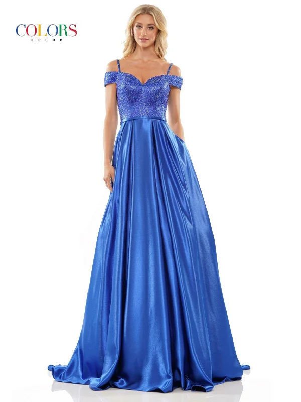 Colors G1096 Prom Long Off Shoulder Ball Gown