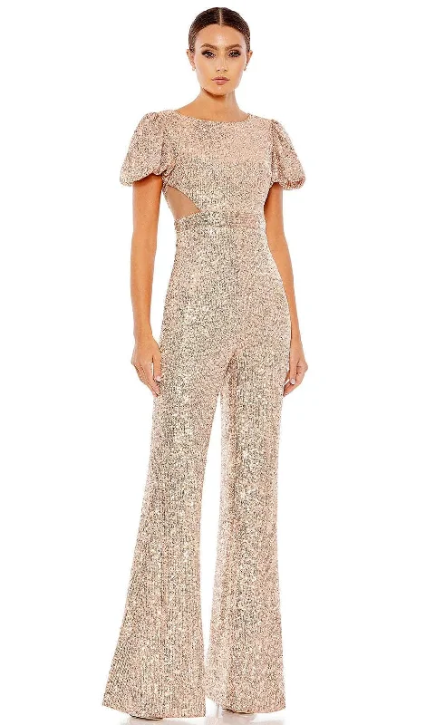 Prom dresses with geometric - cutout sleeves and flowing chiffon fabrics for a modern and airy lookIeena Duggal 11273 - Short Puffed Sleeves Jumpsuit Prom dresses with geometric - cutout sleeves and flowing chiffon fabrics for a modern and airy lookIeena Duggal 11273 - Short Puffed Sleeves Jumpsuit