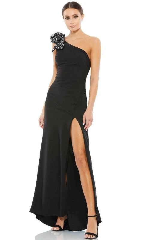 Prom dresses with lace - trimmed sleeves and empire - style waists for a flattering and vintage - inspired formal affairIeena Duggal 55707 - Asymmetric Ribbon On One-Shoulder Formal Dress Prom dresses with lace - trimmed sleeves and empire - style waists for a flattering and vintage - inspired formal affairIeena Duggal 55707 - Asymmetric Ribbon On One-Shoulder Formal Dress
