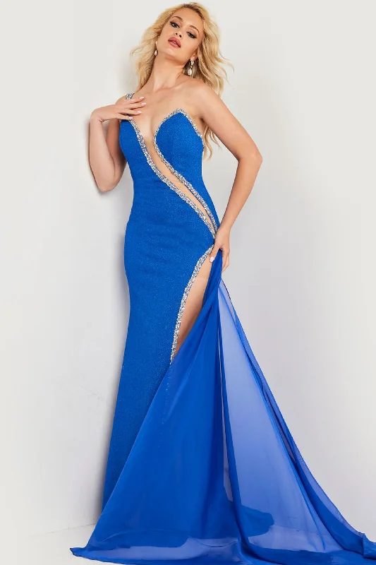 Jovani 36678 High Slit Fitted Long Formal Prom Dress