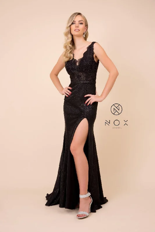 Long Formal Sleeveless Metallic Skirt Prom Dress Sale