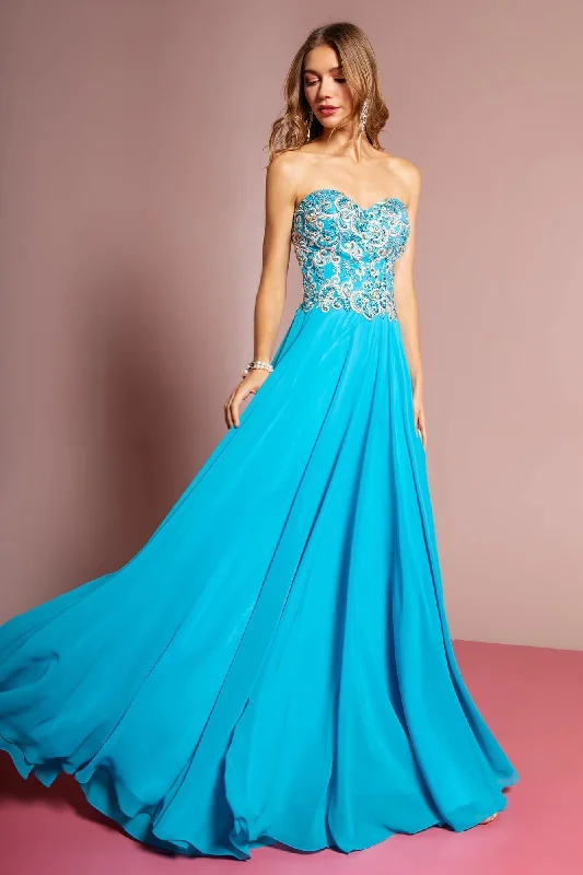 Prom Strapless Sweetheart Chiffon Evening Long Gown Sale