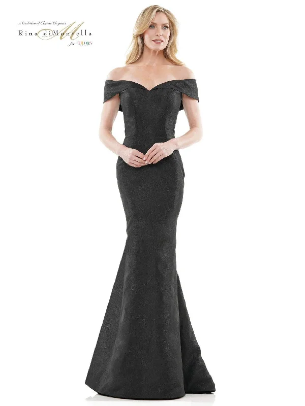 Rina di Montella RD2937 Long Off Shoulder Formal Mermaid Gown