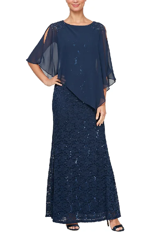 Party dresses with a jacquard pattern for a rich and detailed look​SL Fashions 9113121 Formal Long Dress