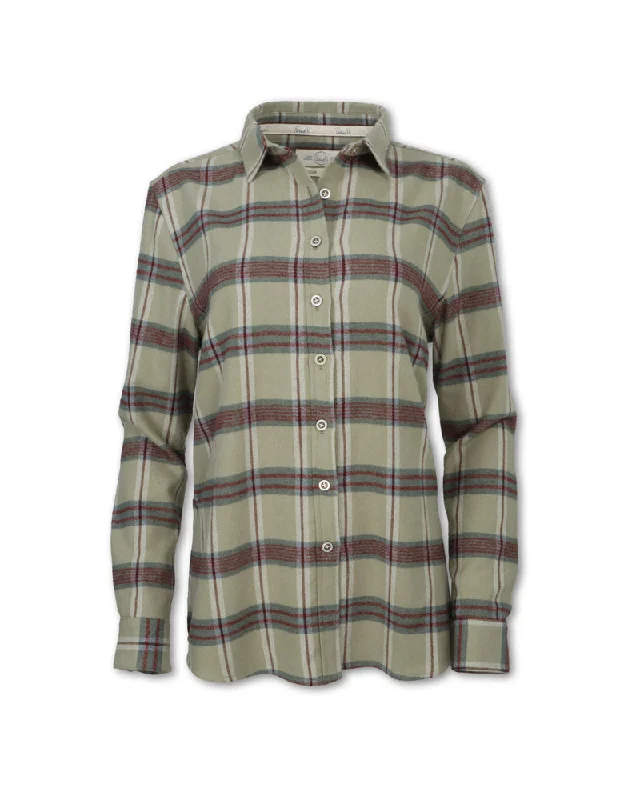 Lightweight Women Long Sleeve Top for Spring and AutumnWOMEN'S SAGE PLAID FLANNEL