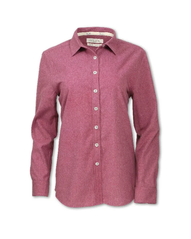 Plaid Women Long Sleeve Top for a Preppy VibeHEATHERED COTTON FLANNEL