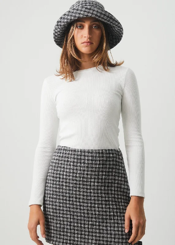 Ribbed Women Long Sleeve Top with a Textured AppealAFENDS Womens Harvey - Ribbed Long Sleeve Tee - Off White Ribbed Women Long Sleeve Top with a Textured AppealAFENDS Womens Harvey - Ribbed Long Sleeve Tee - Off White