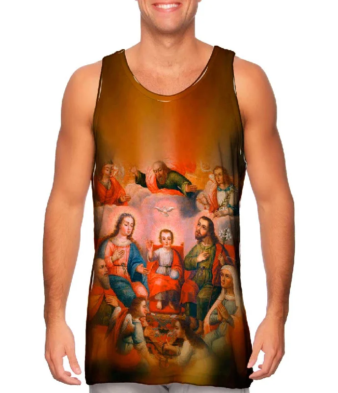 Women's Longline Tank Tops with Abstract PrintsAnonymous Cusco School - "The Family Of Christ Child With The Imprisoned Soul Of Divine Love" (1700) Women's Longline Tank Tops with Abstract PrintsAnonymous Cusco School - "The Family Of Christ Child With The Imprisoned Soul Of Divine Love" (1700)