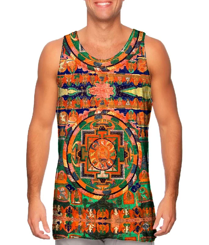 One - Shoulder Women's Rayon Blend Tank Tops for a Flowy LookAnonymous - "Tibetan Five Deity Mandala" (1700) One - Shoulder Women's Rayon Blend Tank Tops for a Flowy LookAnonymous - "Tibetan Five Deity Mandala" (1700)