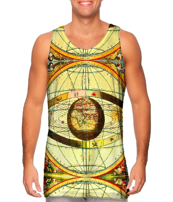 Women's Cropped Tank Tops with Vintage Band LogosAntique Map Cellarius Ptolemaic System Women's Cropped Tank Tops with Vintage Band LogosAntique Map Cellarius Ptolemaic System