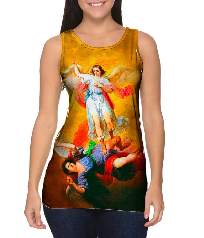 V - Neck Women's Moisture - Wicking Tank Tops for RunningAntonio Maria Esquivel - "The Fall Of Lucifer" (1840) V - Neck Women's Moisture - Wicking Tank Tops for RunningAntonio Maria Esquivel - "The Fall Of Lucifer" (1840)