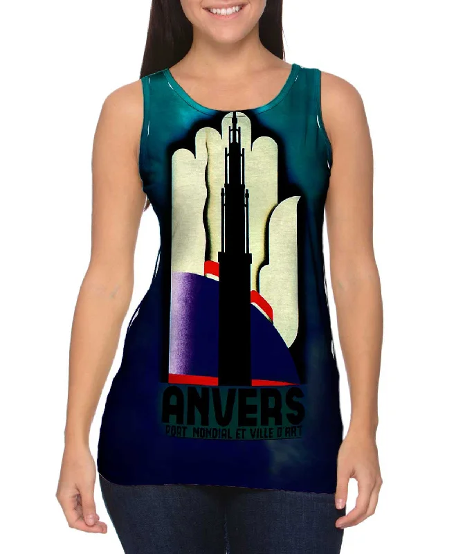 Plus Size Women's Ruffled Hem Tank Tops with Floral PrintsAnvers France 027