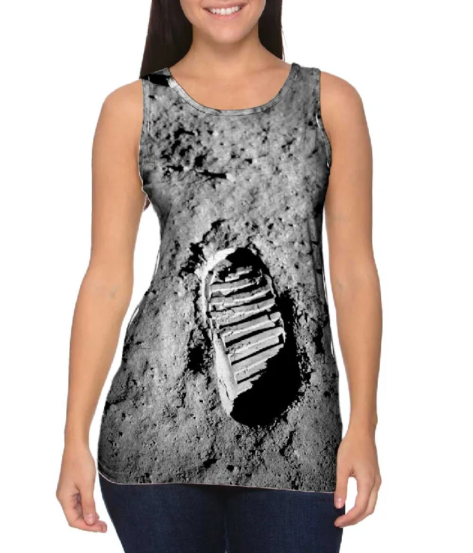 Women's Spaghetti Strap Tank Tops with Geometric PatternsApollo 11 Boot Print
