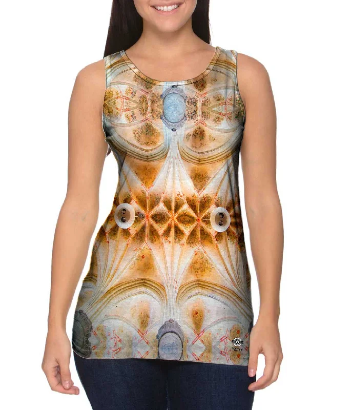 Plus Size Women's Side - Slit Tank Tops in Metallic ShadesArchitecture Vaulted Ceiling Netherlands Plus Size Women's Side - Slit Tank Tops in Metallic ShadesArchitecture Vaulted Ceiling Netherlands