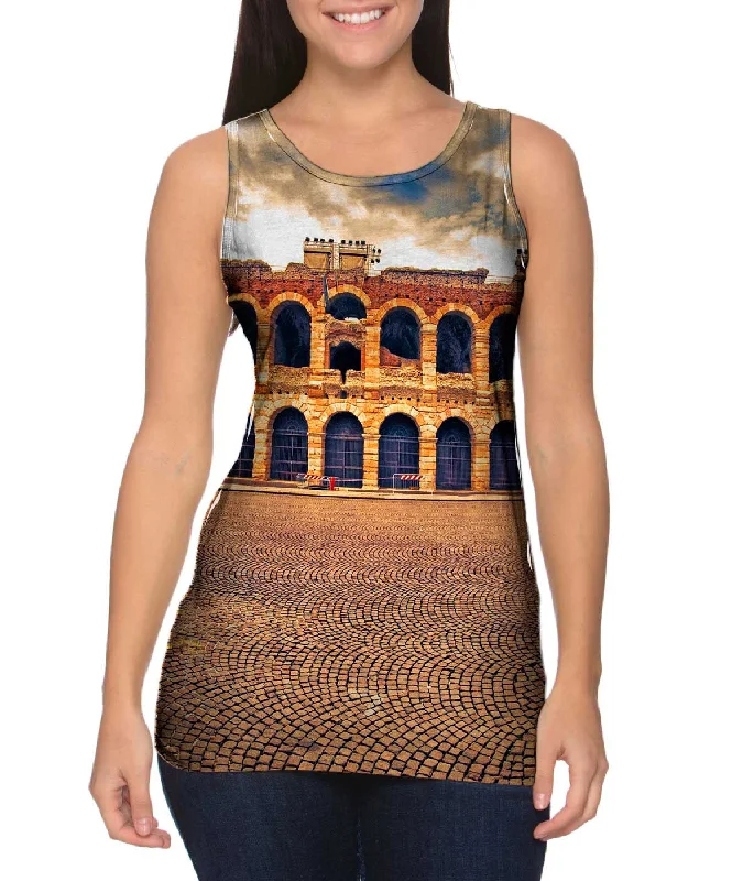 Crew Neck Women's Sustainable Tank Tops Made from Recycled MaterialsArena Di Verona