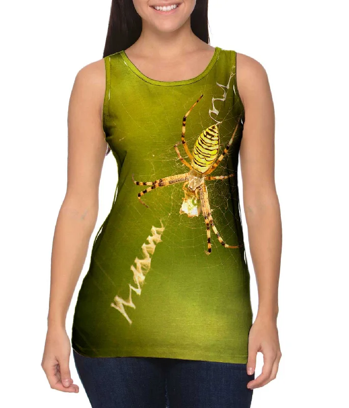 High - Neck Women's Silk Blend Tank Tops for a Luxurious FeelArgiope Frelon Spider