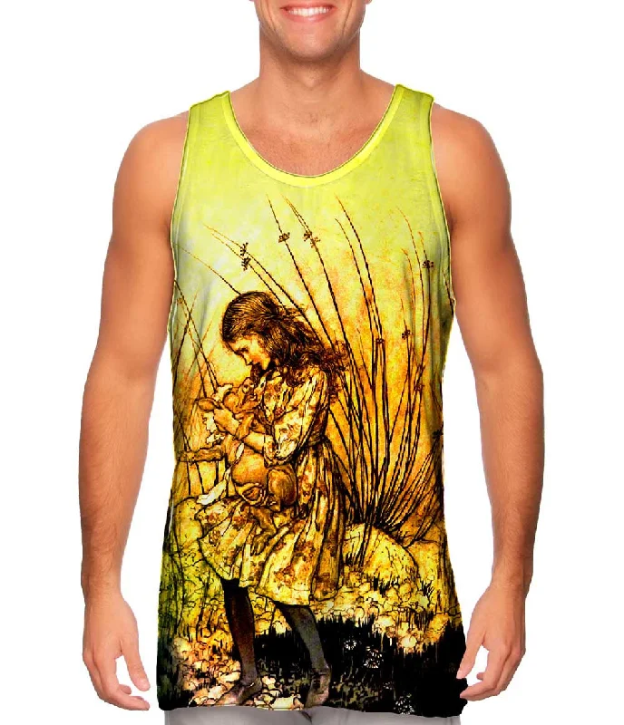 Women's Spaghetti Strap Tank Tops with Geometric PatternsArthur Rackham - "Alice In Wonderland" (1907) Women's Spaghetti Strap Tank Tops with Geometric PatternsArthur Rackham - "Alice In Wonderland" (1907)