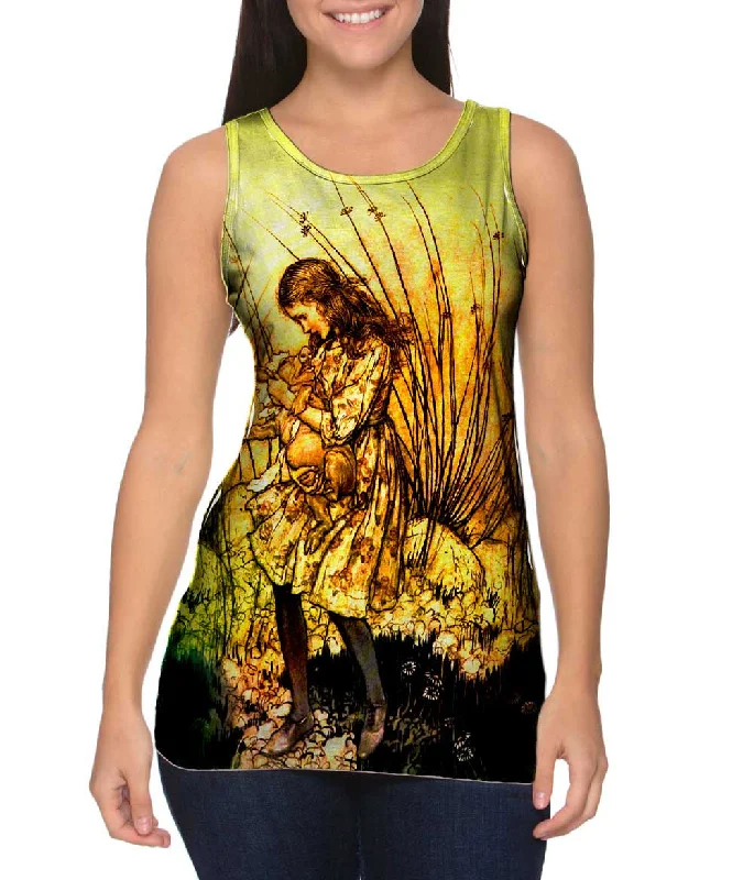 Scoop Neck Women's Linen Blend Tank Tops for SummerArthur Rackham - "Alice In Wonderland" (1907) Scoop Neck Women's Linen Blend Tank Tops for SummerArthur Rackham - "Alice In Wonderland" (1907)