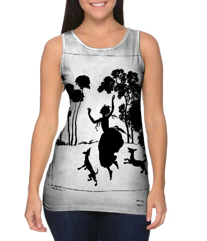 Plus Size Women's Embroidered Tank Tops in Boho StylesArthur Rackham - "Cinderella Silhouette Illustration" (1919) Plus Size Women's Embroidered Tank Tops in Boho StylesArthur Rackham - "Cinderella Silhouette Illustration" (1919)