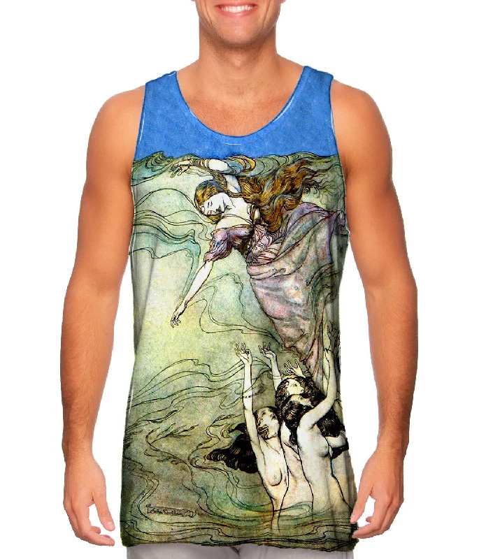 Plus Size Women's Criss - Cross Back Tank Tops in Neon ColorsArthur Rackham - "Great Escape" (1909) Plus Size Women's Criss - Cross Back Tank Tops in Neon ColorsArthur Rackham - "Great Escape" (1909)