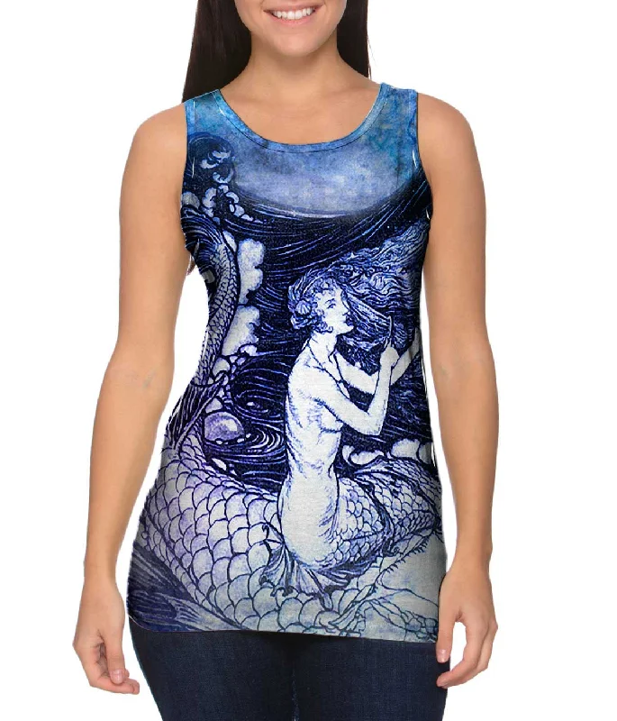 Plunge Neck Women's Seamless Tank Tops for a Smooth FitArthur Rackham - "Mermaid Gold Emblems " Plunge Neck Women's Seamless Tank Tops for a Smooth FitArthur Rackham - "Mermaid Gold Emblems "